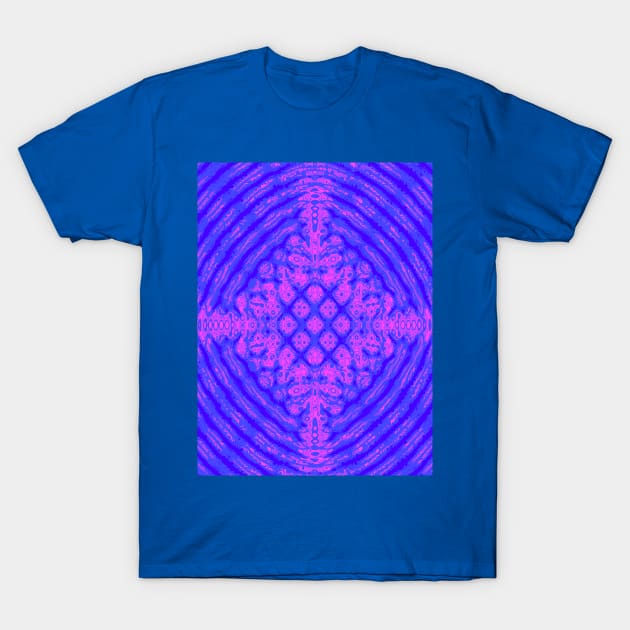 Pink and Blue Kaleidoscope Fractal T-Shirt by Art by Deborah Camp